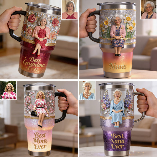 Beste Oma aller Zeiten, Perfekt für Mama, Nana - Personalisierter Oma-Becher mit Griff