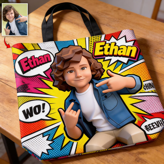 Popart Stil Individuell Vom Foto - Personalisierte Kindertasche