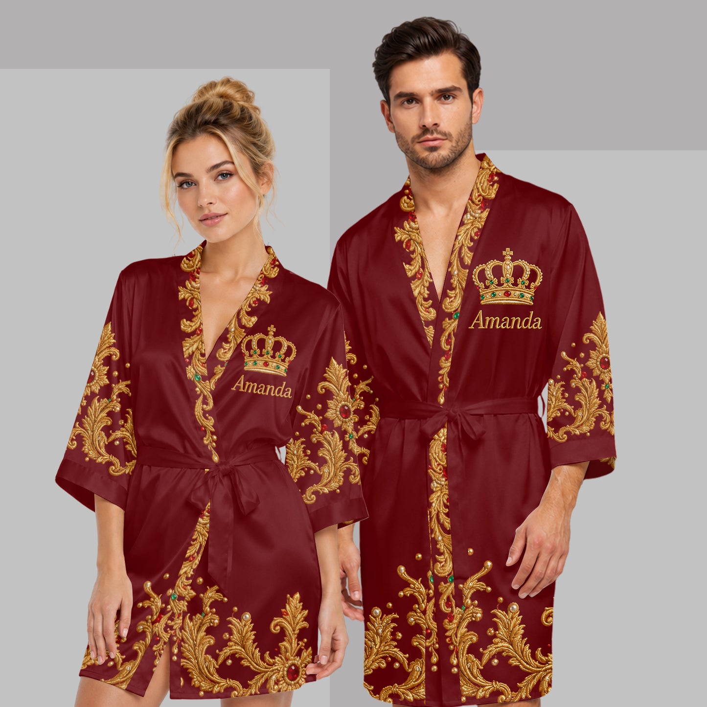 Robe Satin Personnalisée - Photo Personnelle - Royal Crown