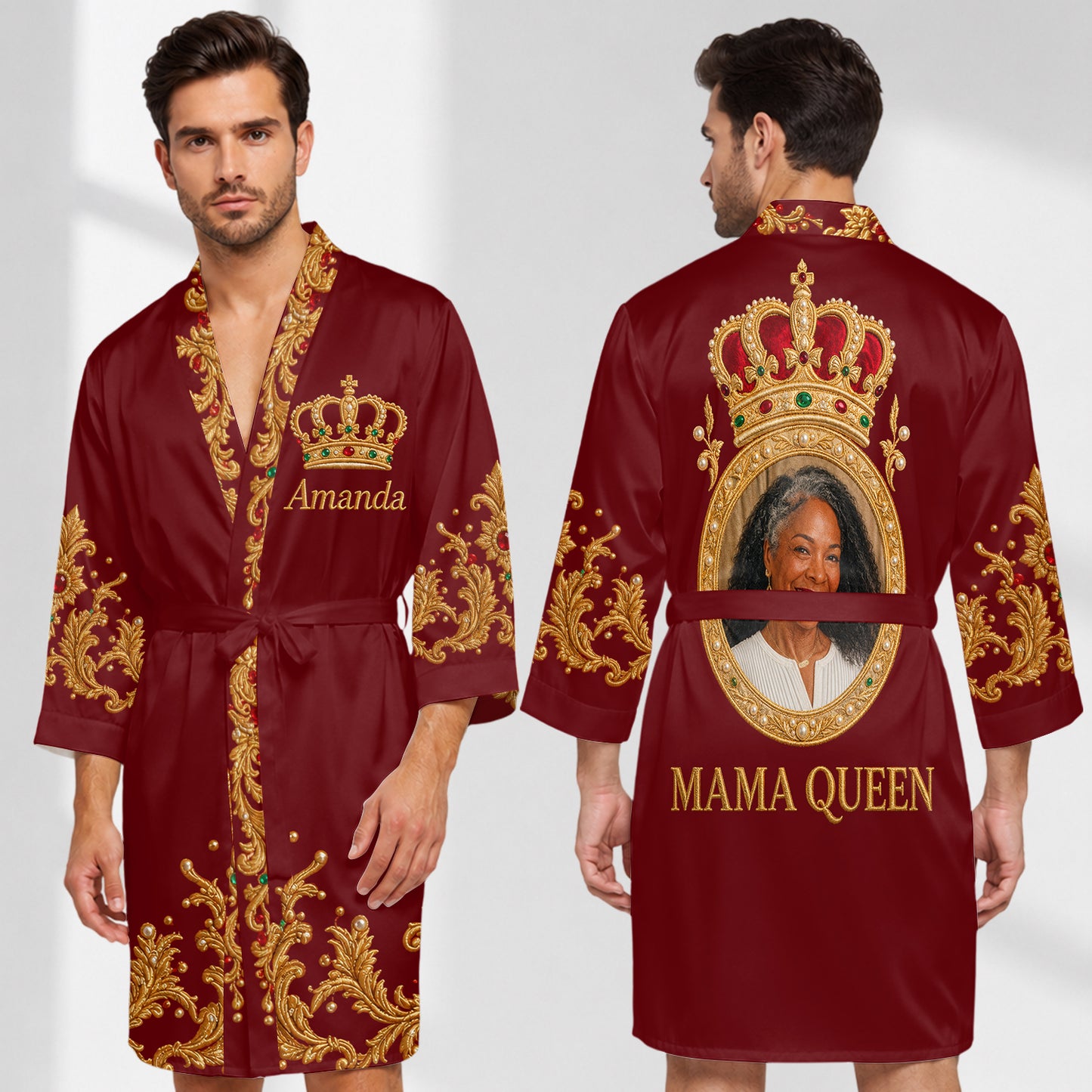 Robe Satin Personnalisée - Photo Personnelle - Royal Crown