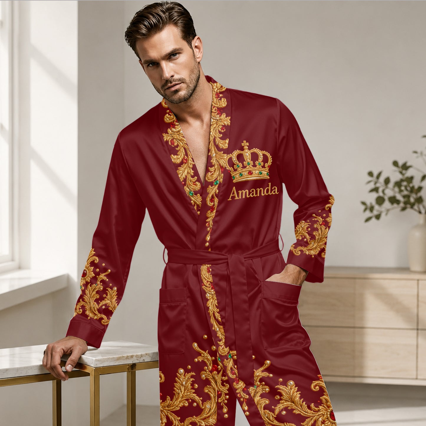 Robe Satin Personnalisée - Photo Personnelle - Royal Crown