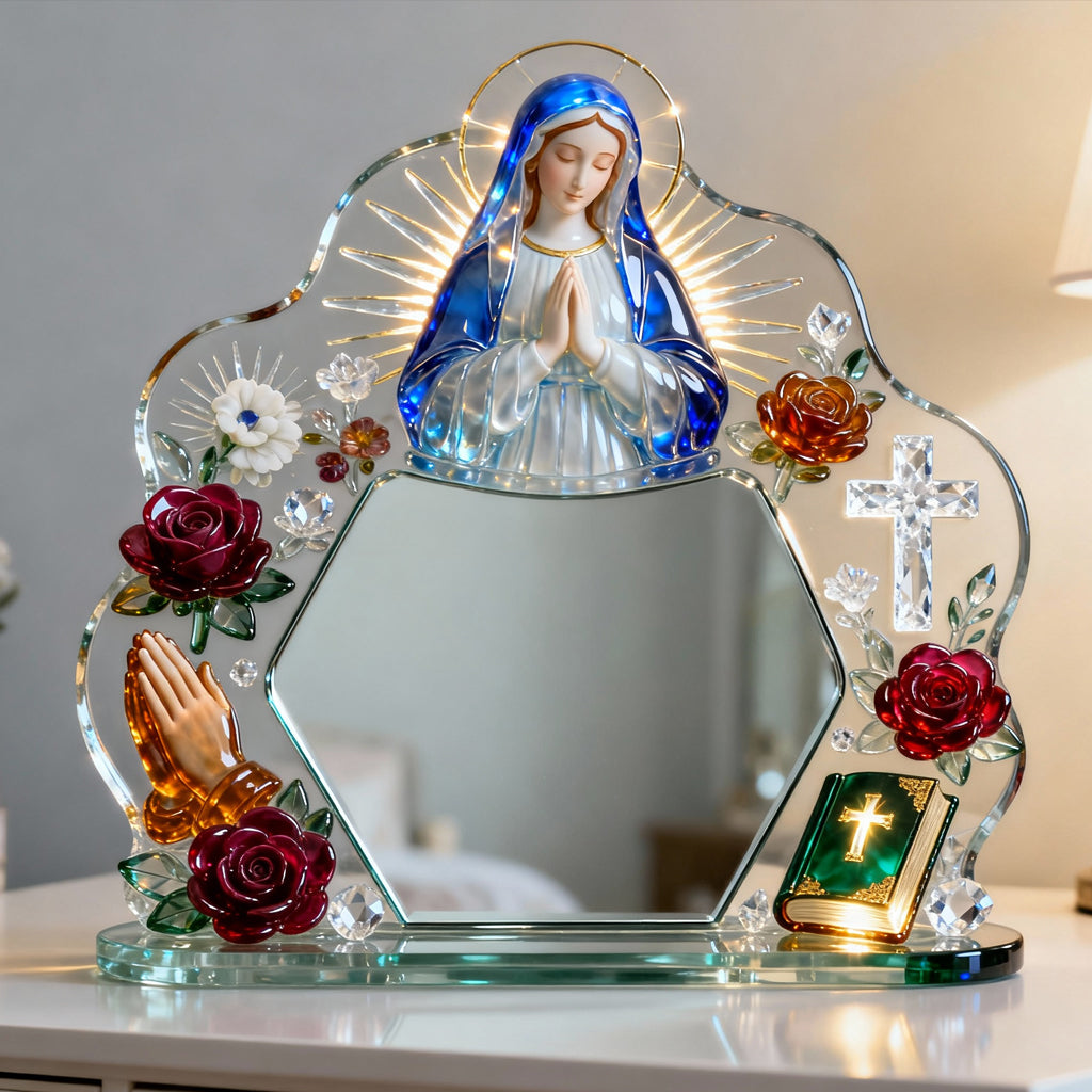 Miroir de bureau chrétien personnalisé Sacré-Cœur