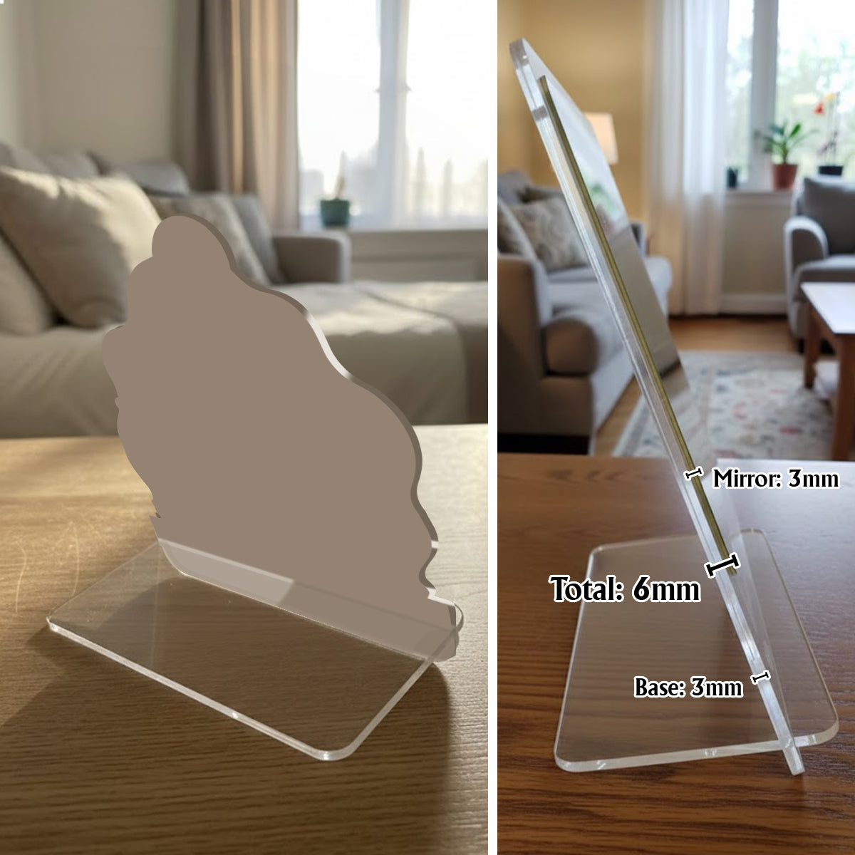 Miroir de bureau chrétien personnalisé Sacré-Cœur