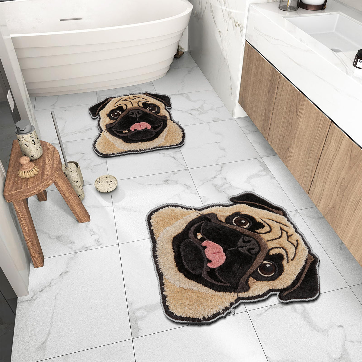 Tapis personnalisé pour chien antidérapant à partir de n'importe quelle photo