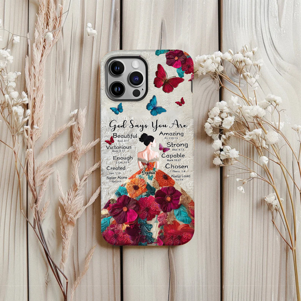 God Says You Are Enough - Personalized Christian Full Print Phone Case