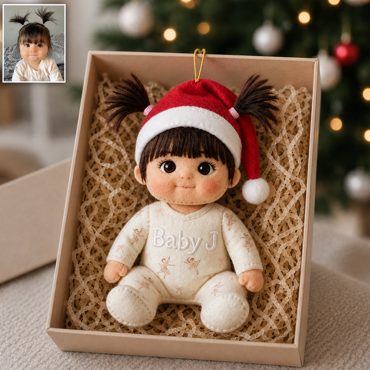 Kleines Weihnachten - Personalisierbarer Kinder-Plüschornament