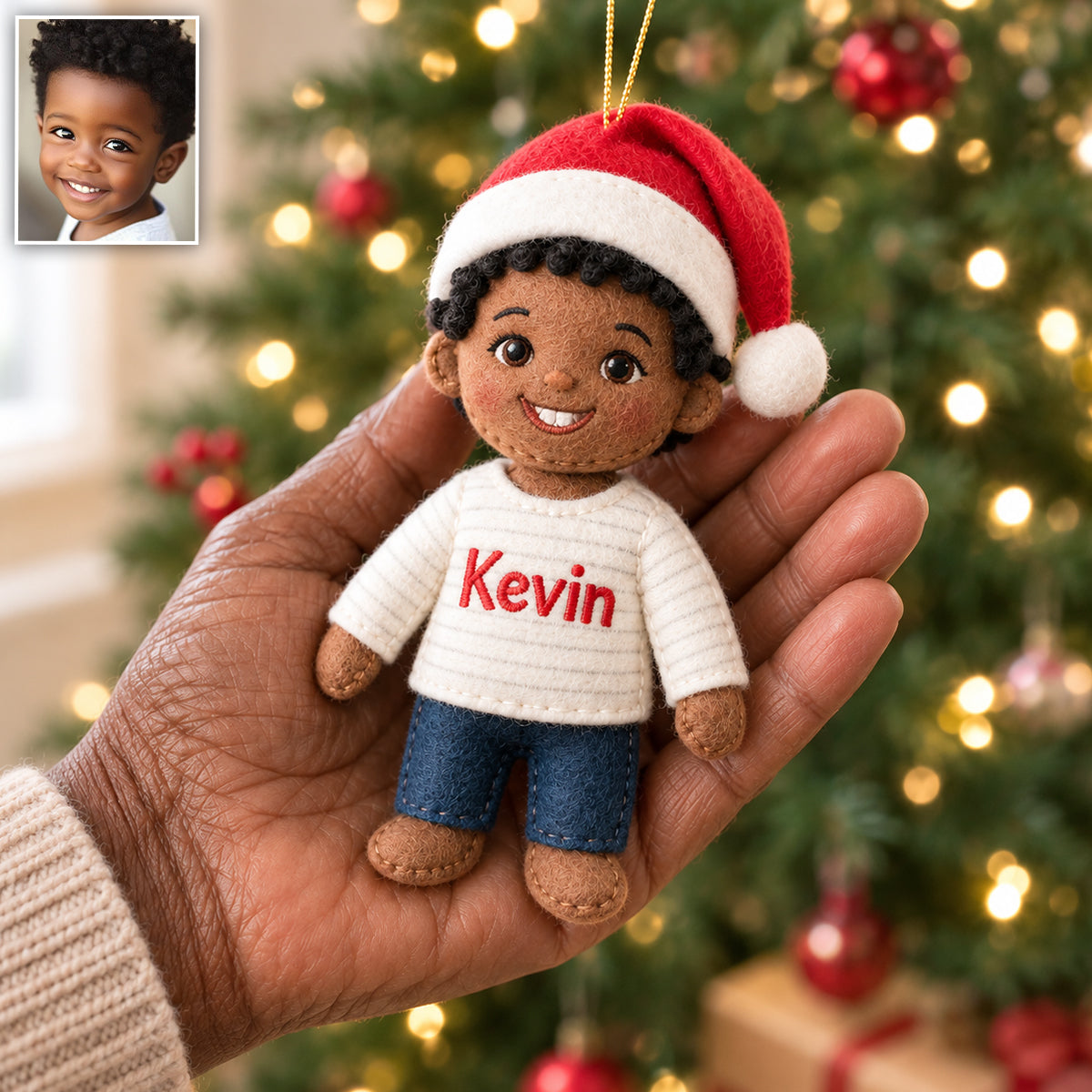 Kleines Weihnachten - Personalisierbarer Kinder-Plüschornament