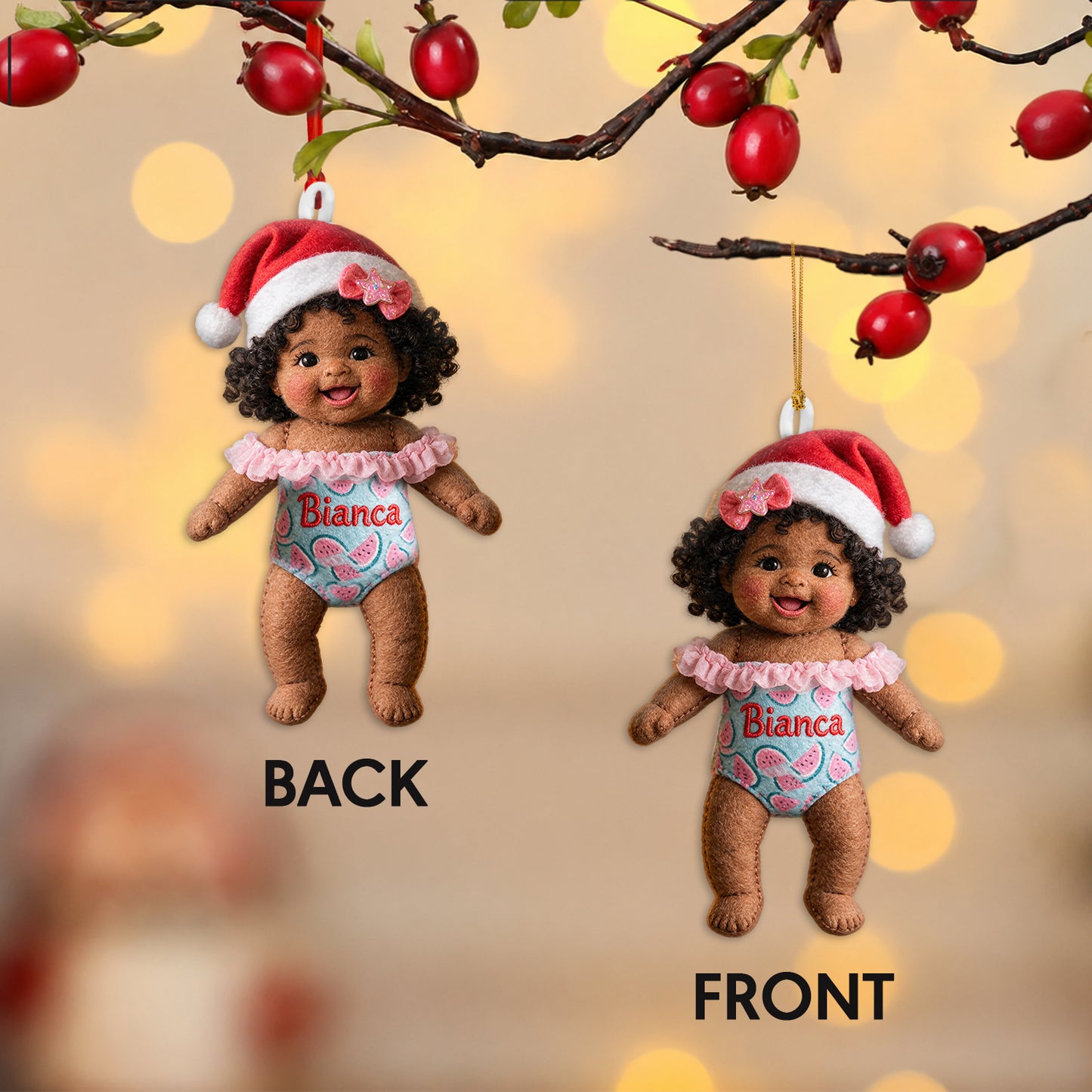 Kleines Weihnachten - Personalisierbarer Kinder-Plüschornament