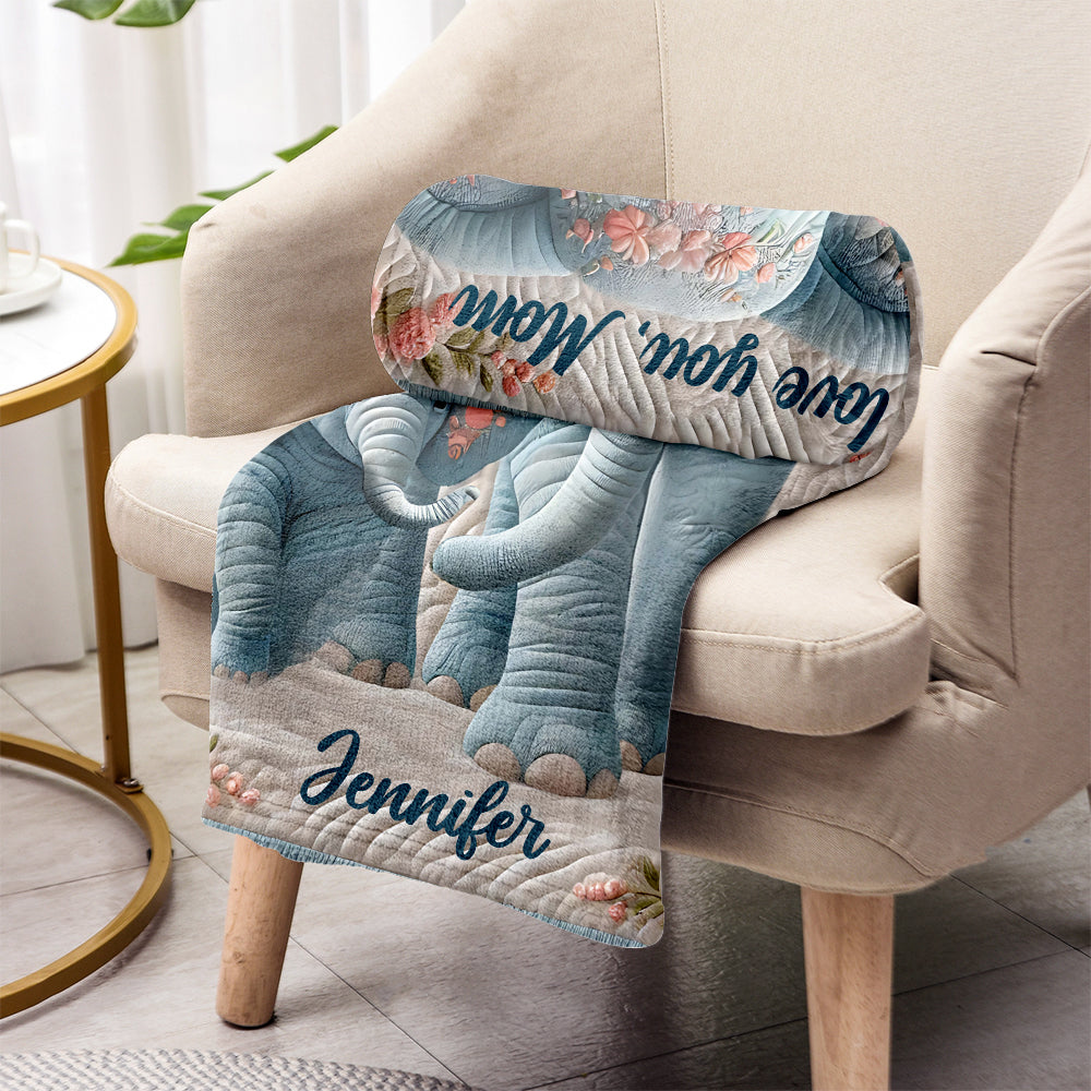 I Love You Mom - Personalized Mother Blanket