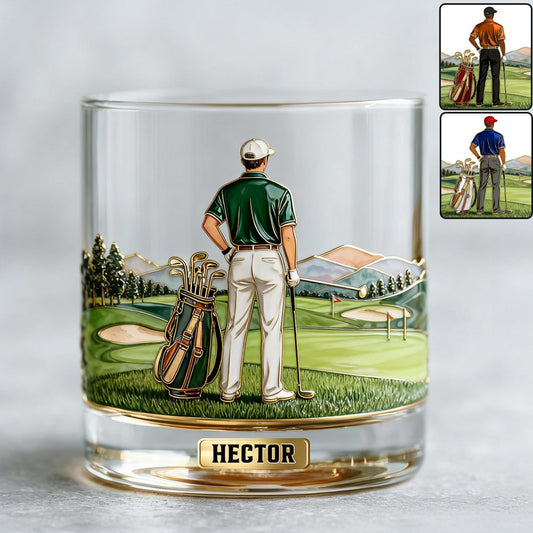 Ensemble carafe à whisky personnalisée sur le thème du golf et du plaisir de boire