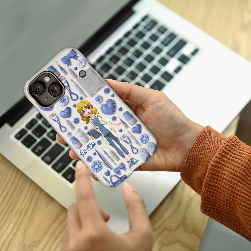 Nursing Is A Work Of Heart - Personalized Nurse Full Print Phone Case