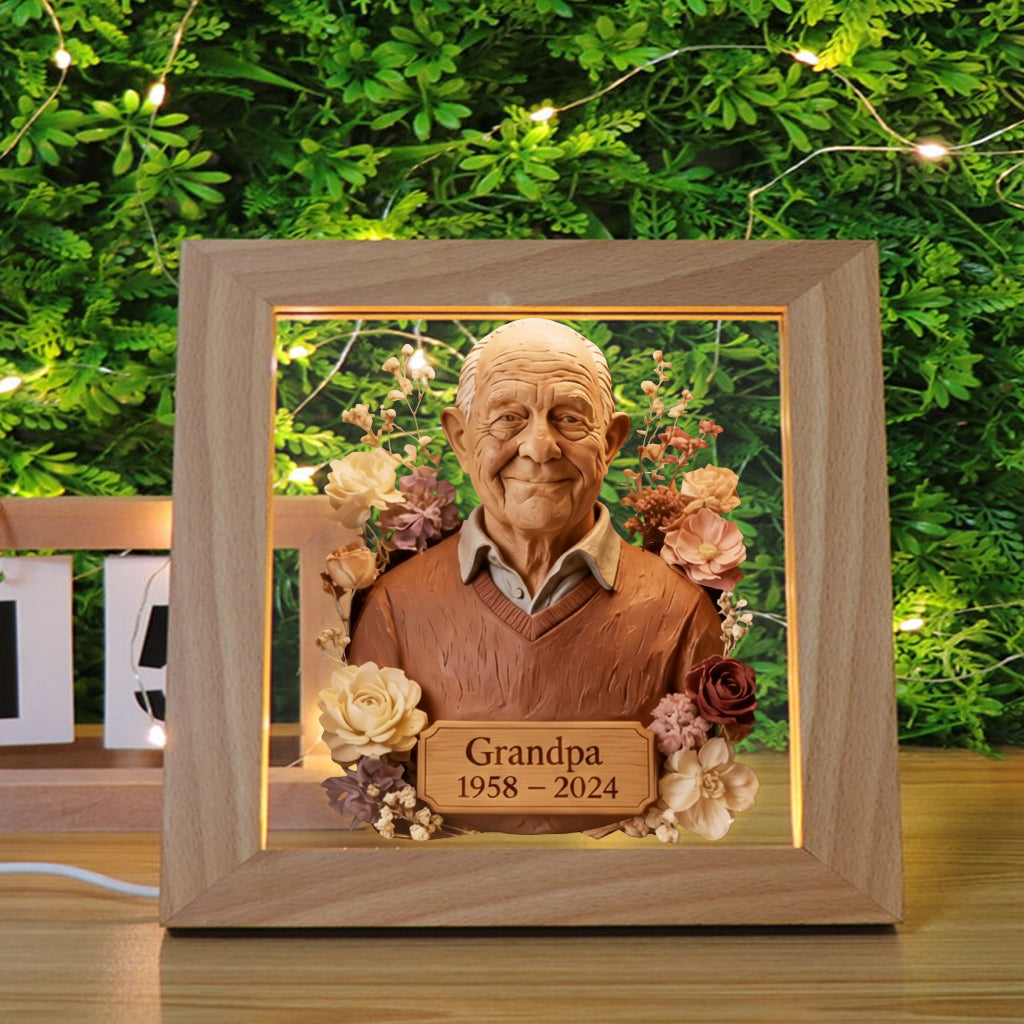 Cadre commémoratif en bois personnalisé avec éclairage LED, à partir de n'importe quelle photo