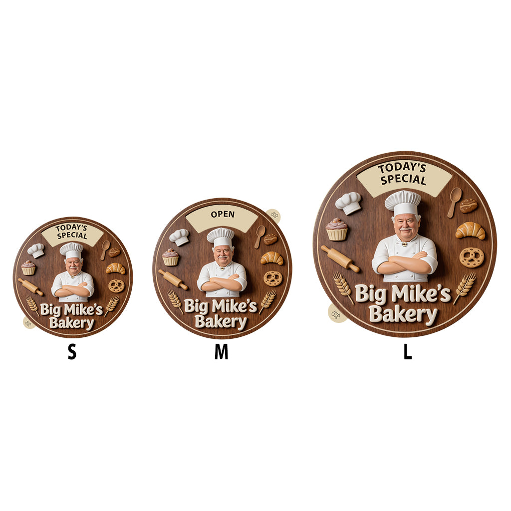 Baker's Happy Place - Personalized Baking Spinner Sign Custom Shape