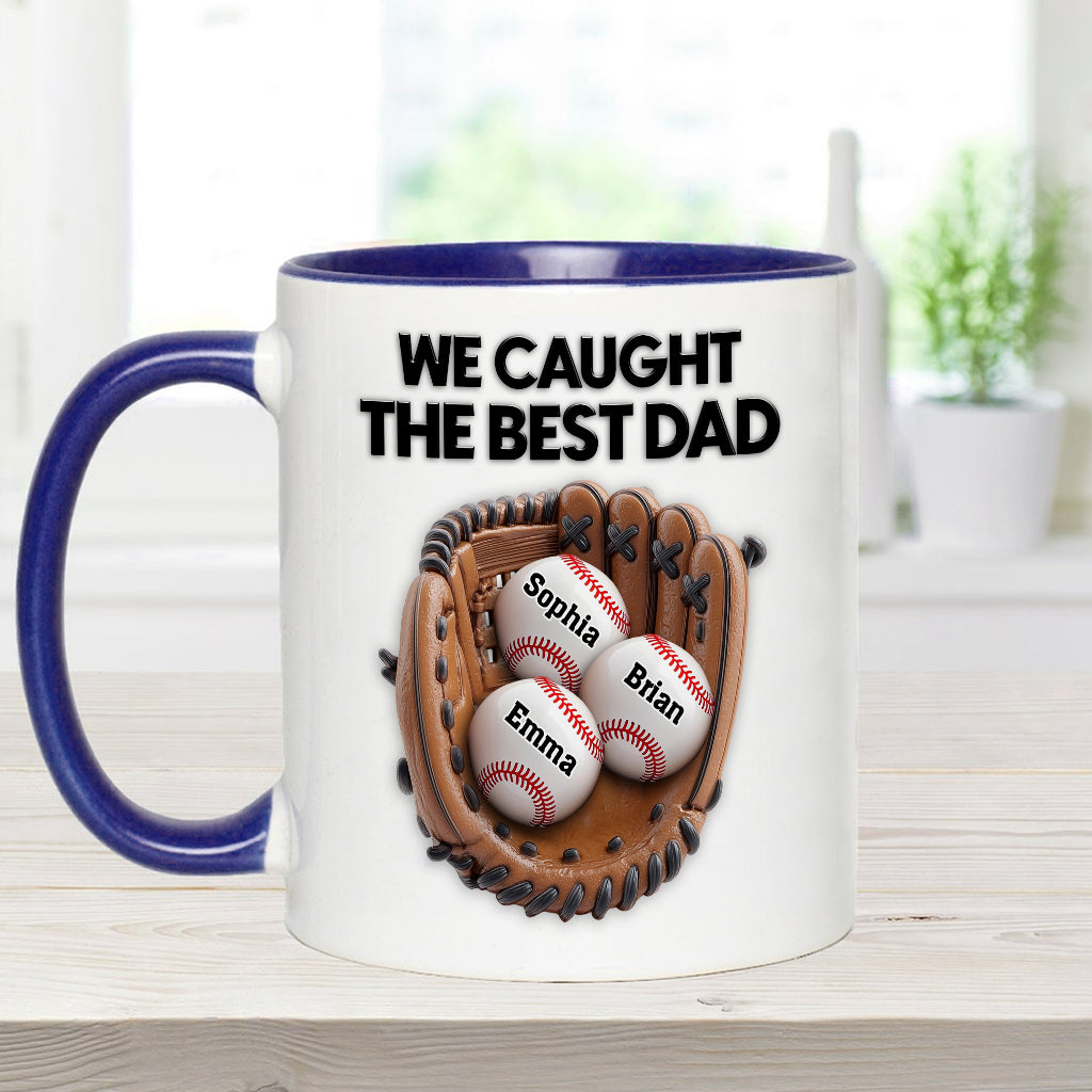 Wir haben den besten Papa erwischt – personalisierte Baseball-Tasse