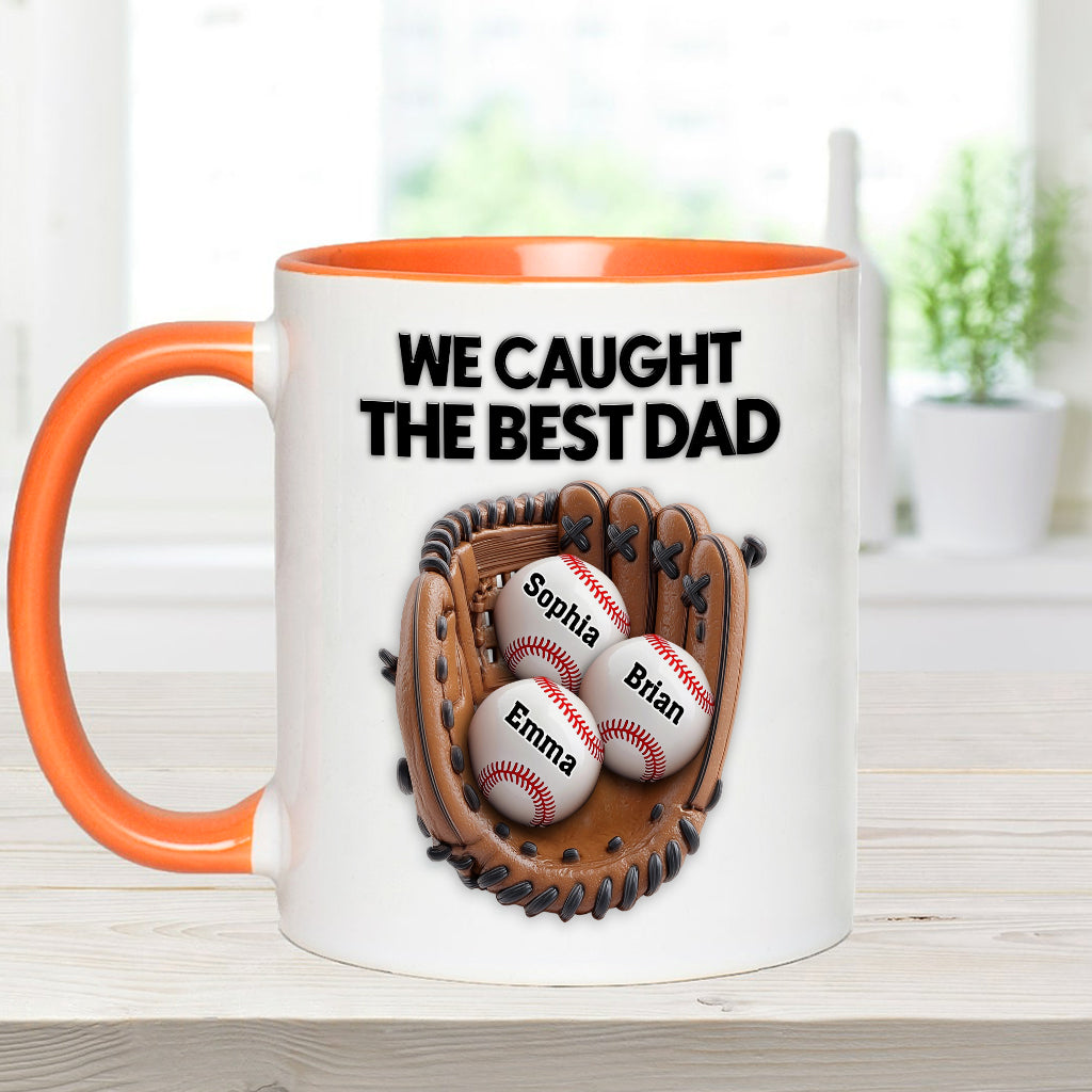 Wir haben den besten Papa erwischt – personalisierte Baseball-Tasse