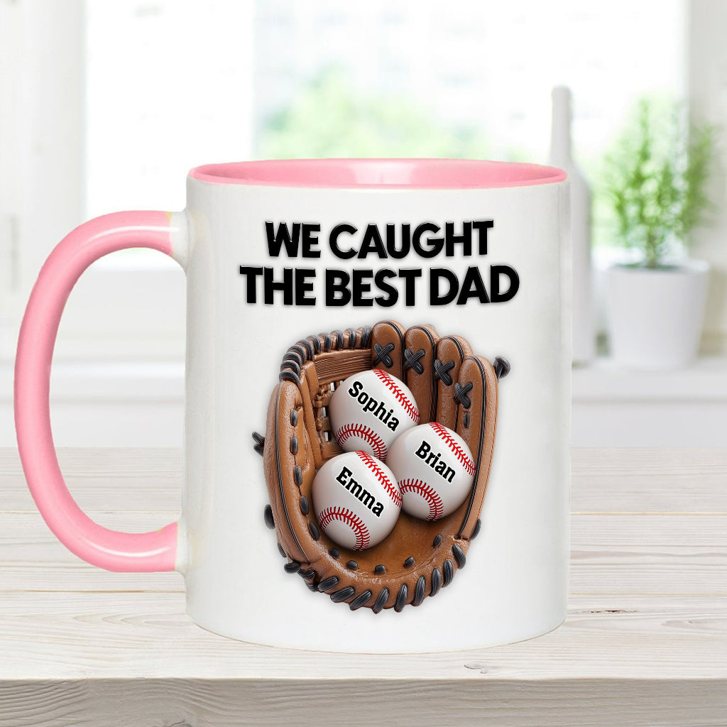 Wir haben den besten Papa erwischt – personalisierte Baseball-Tasse