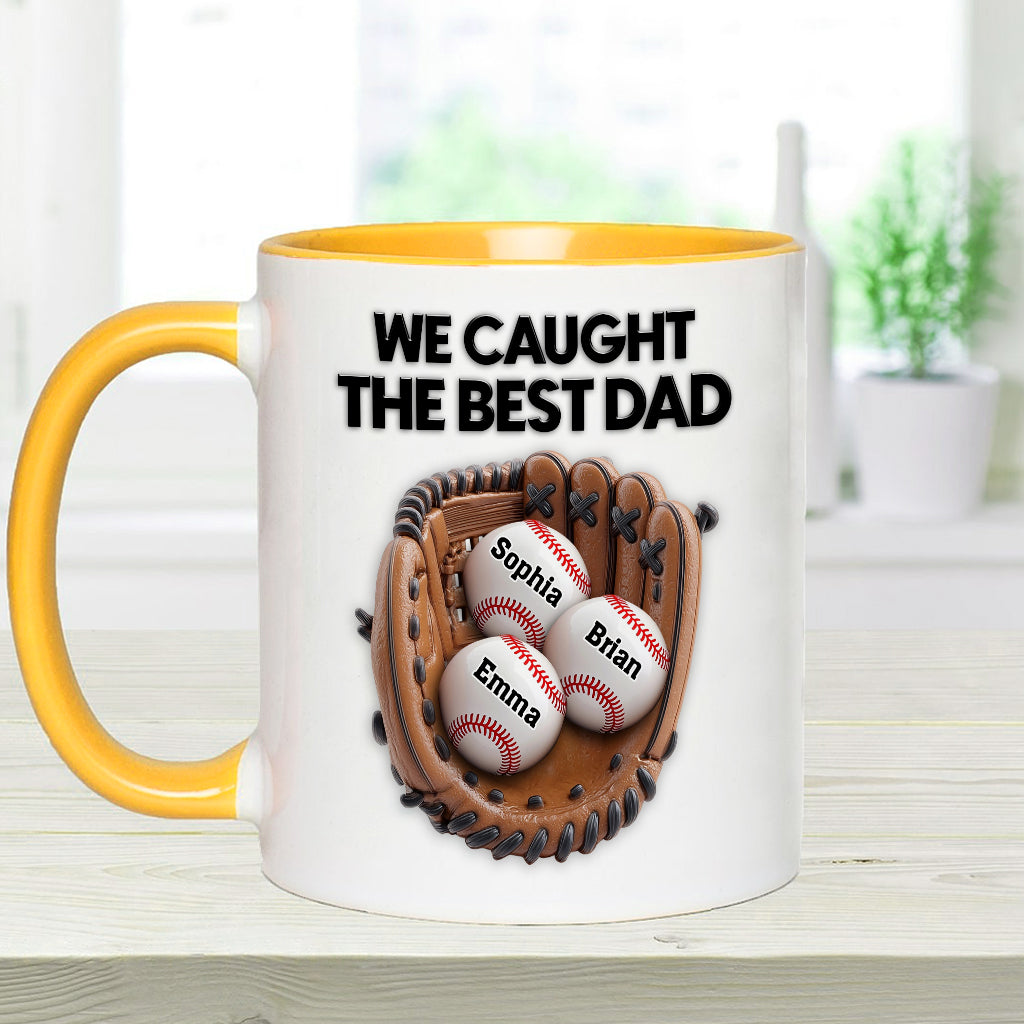 Wir haben den besten Papa erwischt – personalisierte Baseball-Tasse