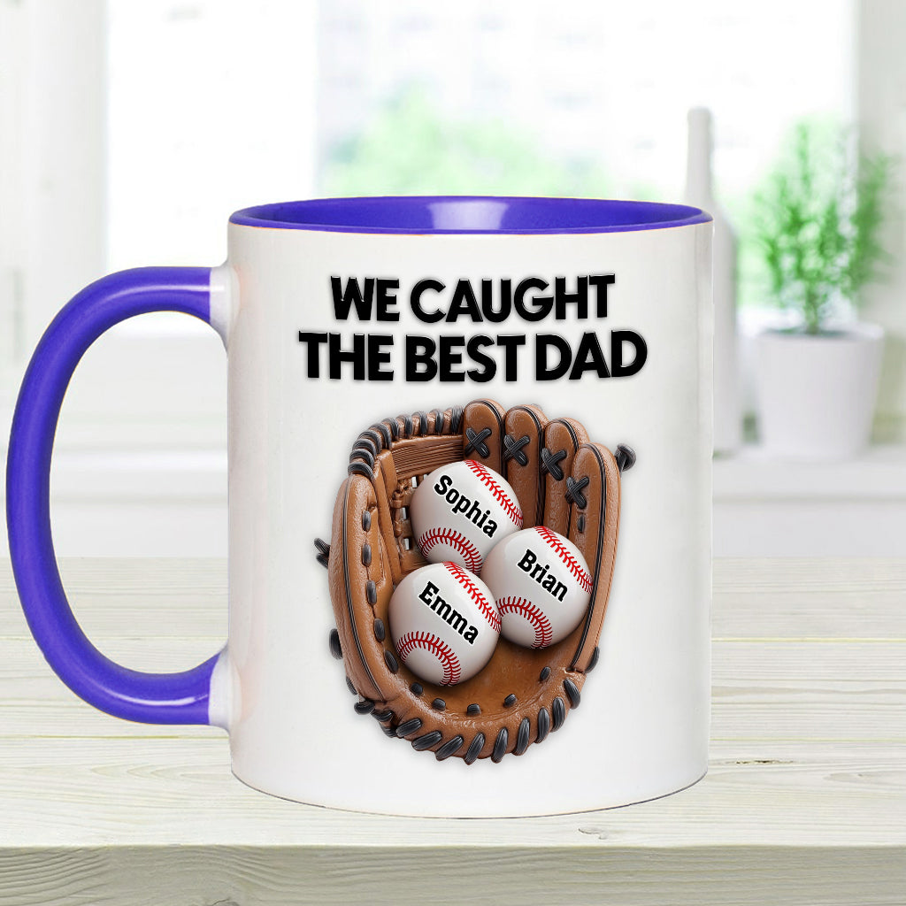 Wir haben den besten Papa erwischt – personalisierte Baseball-Tasse