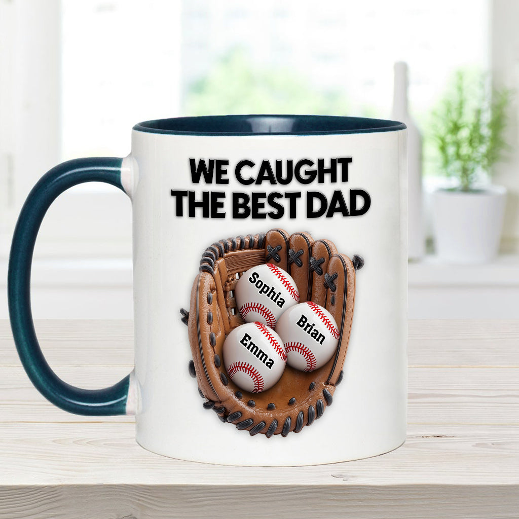 Wir haben den besten Papa erwischt – personalisierte Baseball-Tasse