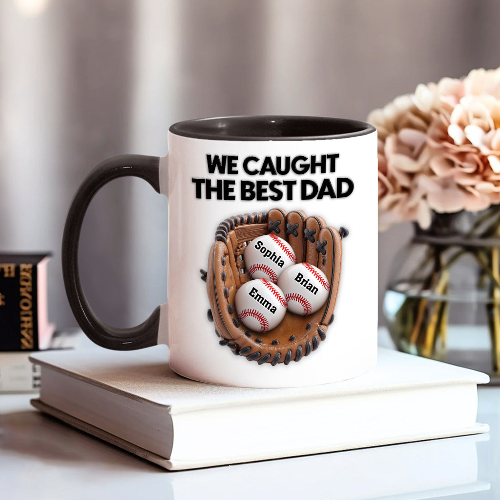 Wir haben den besten Papa erwischt – personalisierte Baseball-Tasse