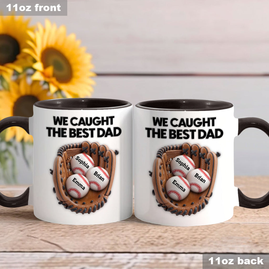Wir haben den besten Papa erwischt – personalisierte Baseball-Tasse