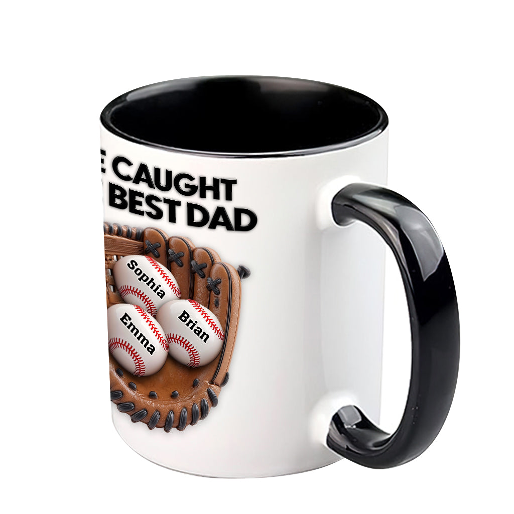Wir haben den besten Papa erwischt – personalisierte Baseball-Tasse