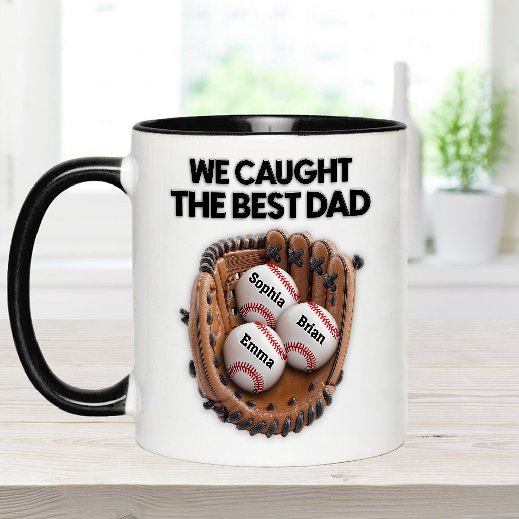 Wir haben den besten Papa erwischt – personalisierte Baseball-Tasse