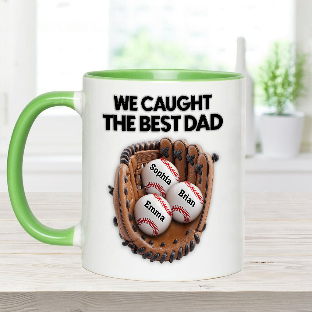 Wir haben den besten Papa erwischt – personalisierte Baseball-Tasse