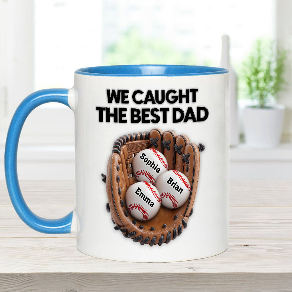 Wir haben den besten Papa erwischt – personalisierte Baseball-Tasse
