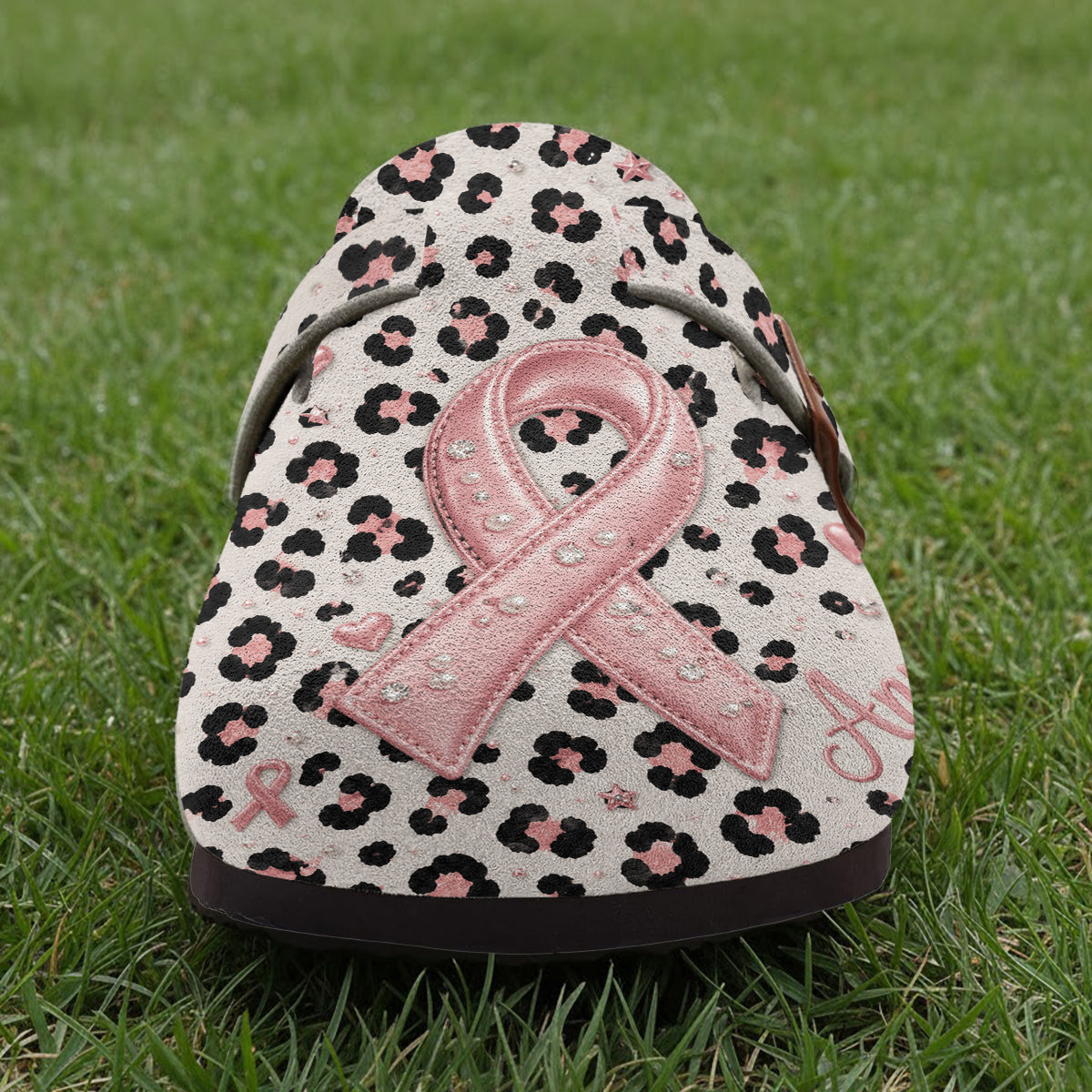 Sabots Personnalisés Rose - Sensibilisation au Cancer du Sein avec Support de Voûte