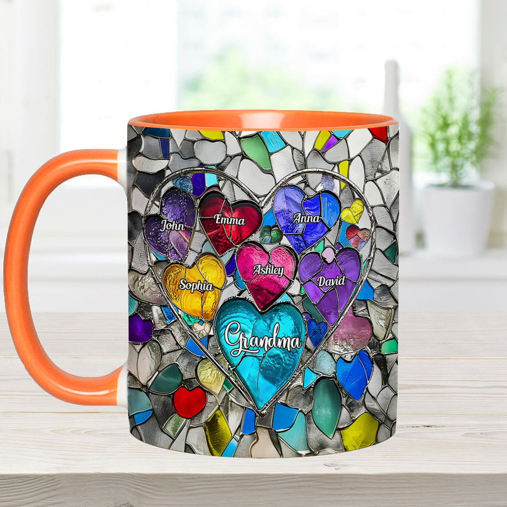 Grandma's Mom's Sweethearts - Personalized Grandma Accent Mug