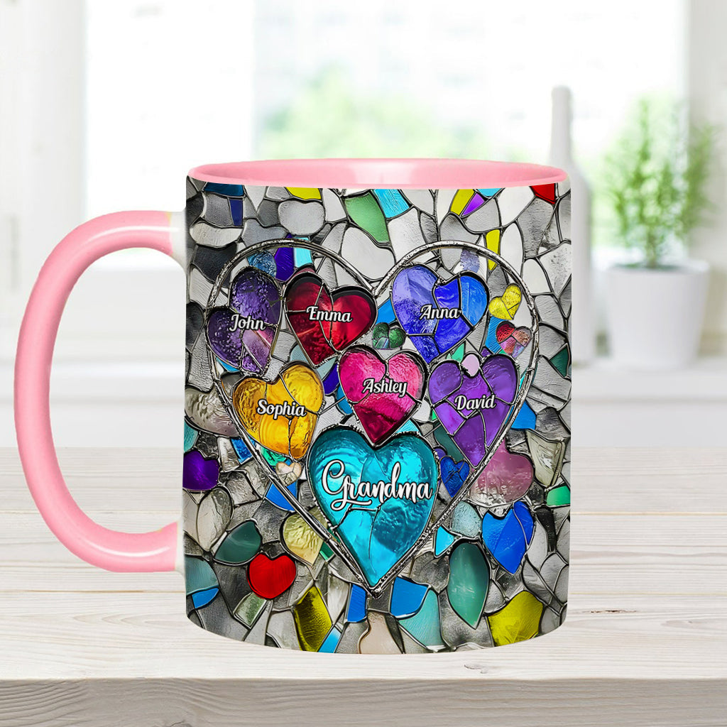 Grandma's Mom's Sweethearts - Personalized Grandma Accent Mug