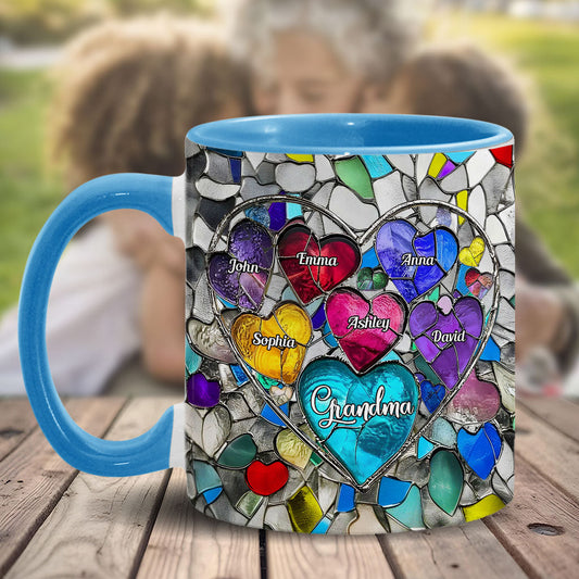 Grandma's Mom's Sweethearts - Personalized Grandma Accent Mug