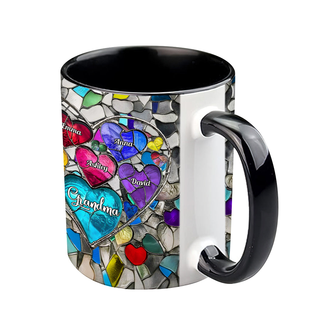 Grandma's Mom's Sweethearts - Personalized Grandma Accent Mug