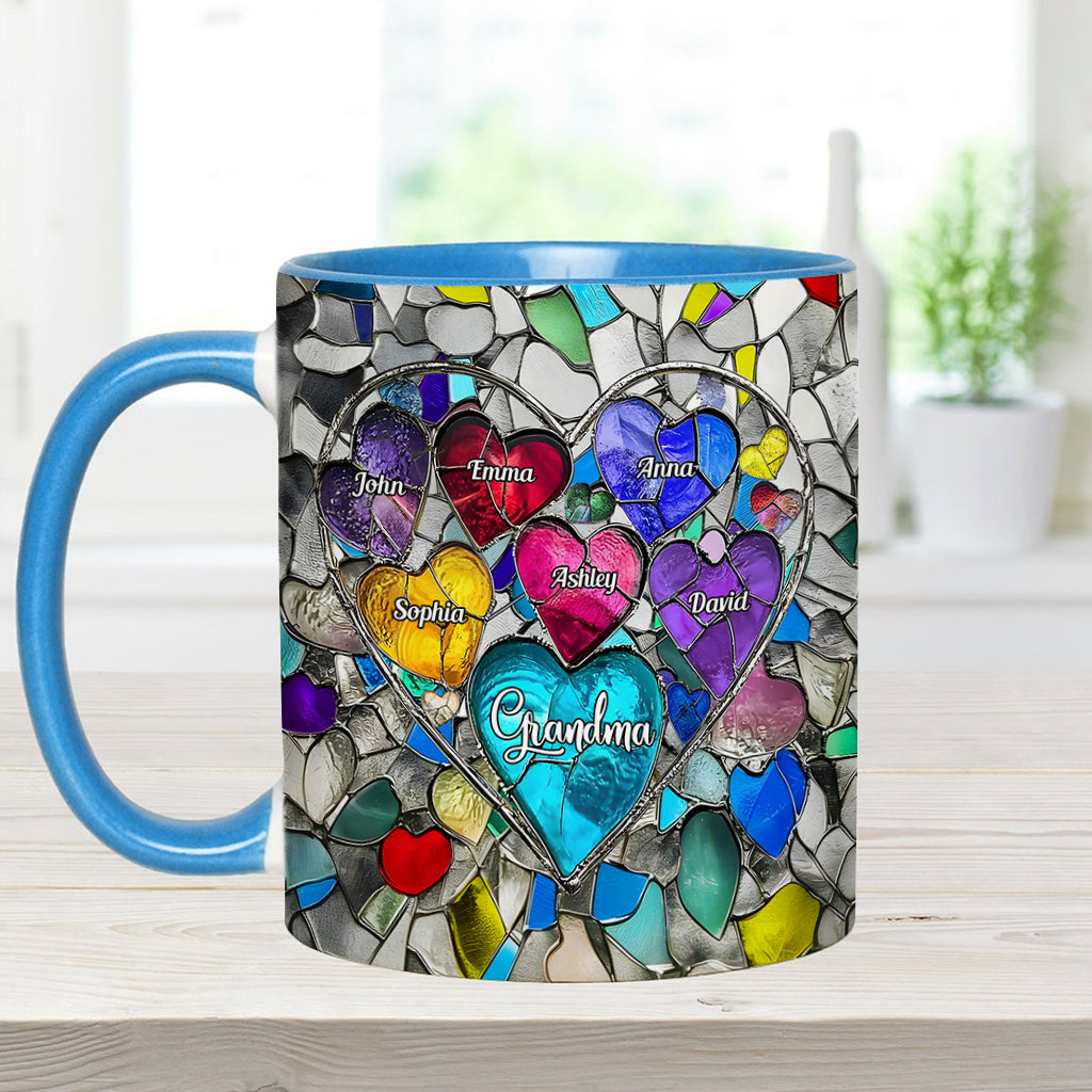 Grandma's Mom's Sweethearts - Personalized Grandma Accent Mug