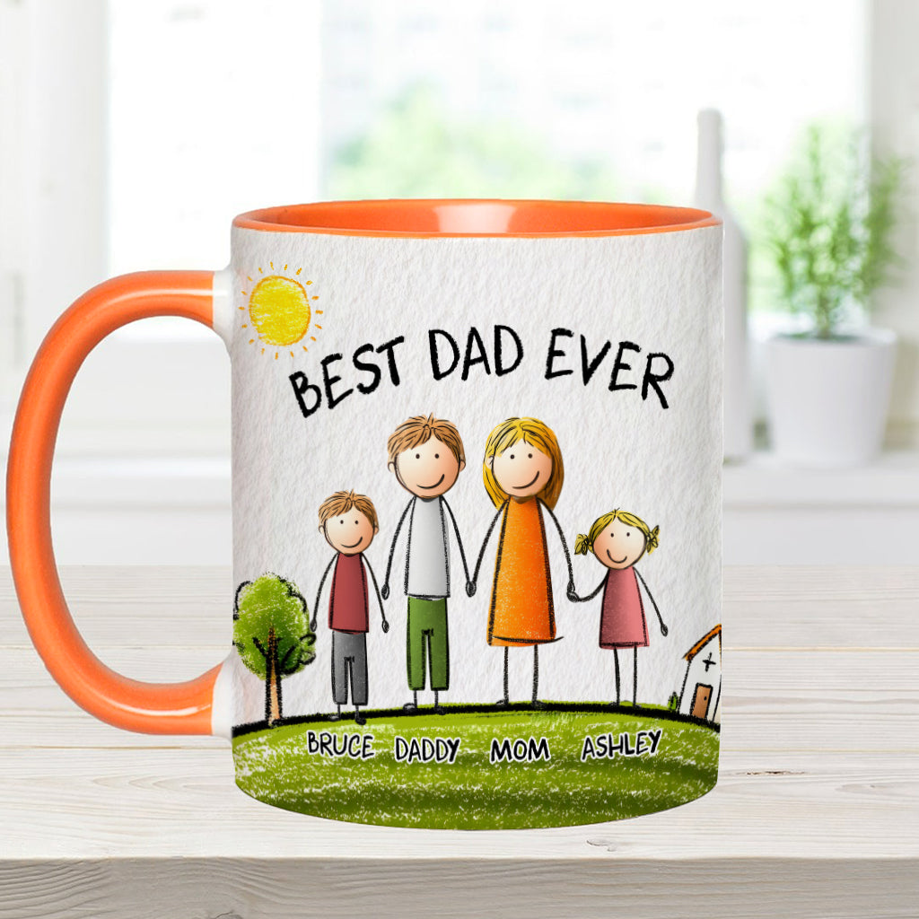 Best Dad Ever - Personalized Father Accent Mug