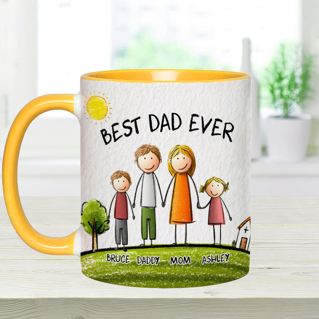 Best Dad Ever - Personalized Father Accent Mug