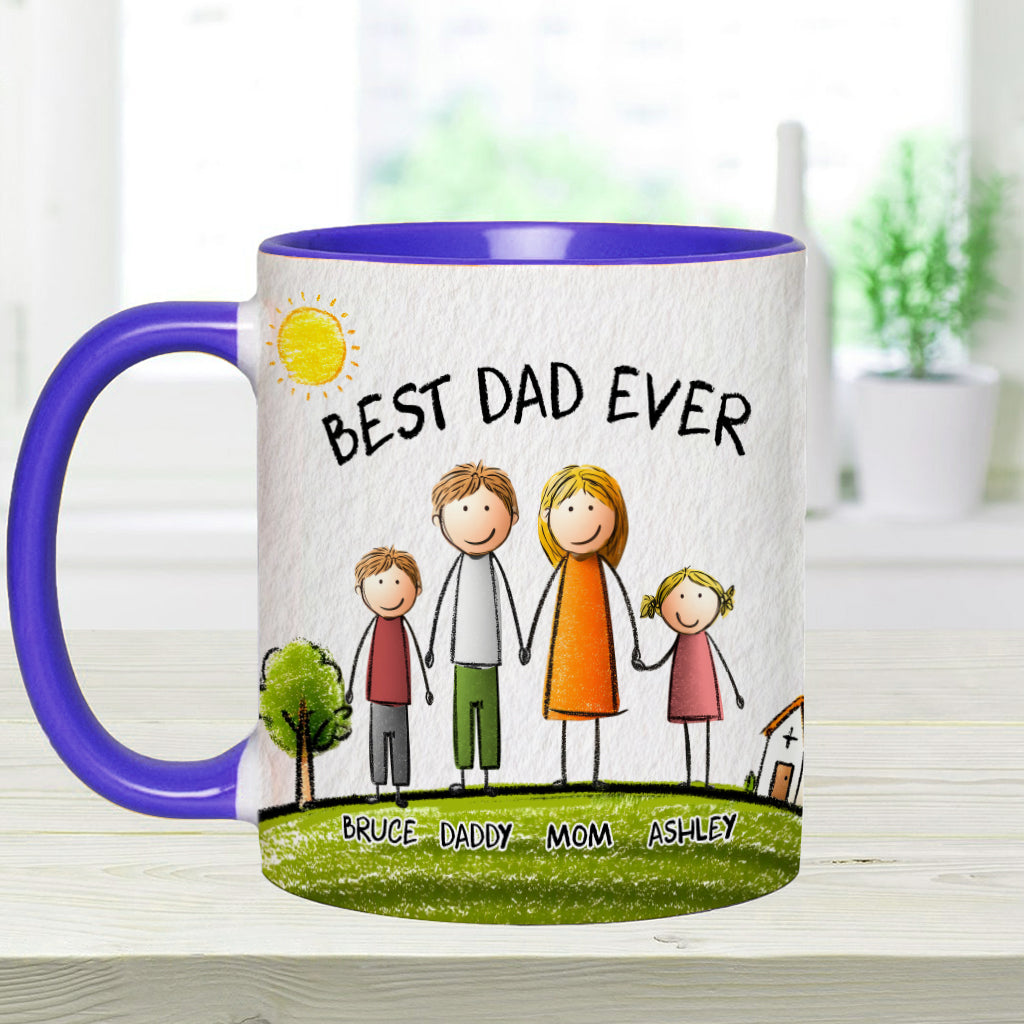 Best Dad Ever - Personalized Father Accent Mug