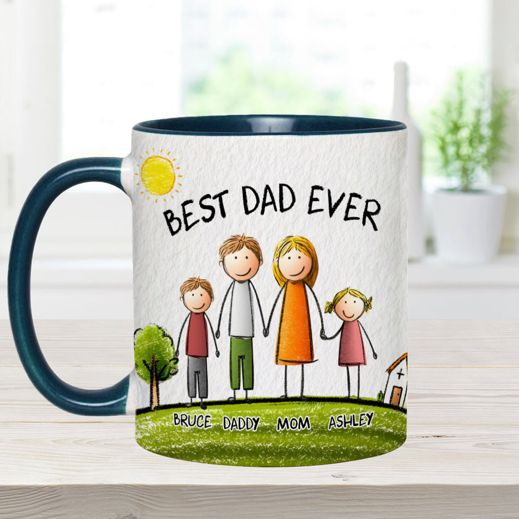 Best Dad Ever - Personalized Father Accent Mug