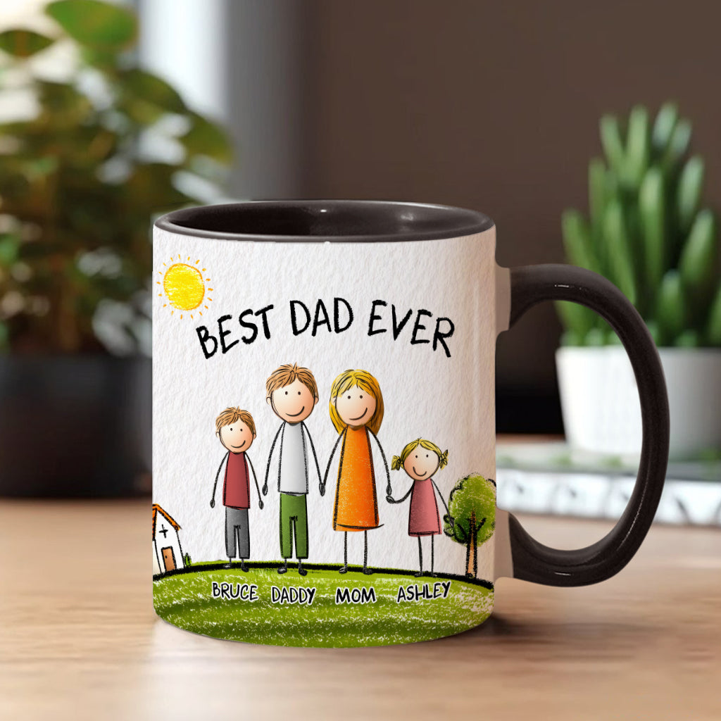 Best Dad Ever - Personalized Father Accent Mug