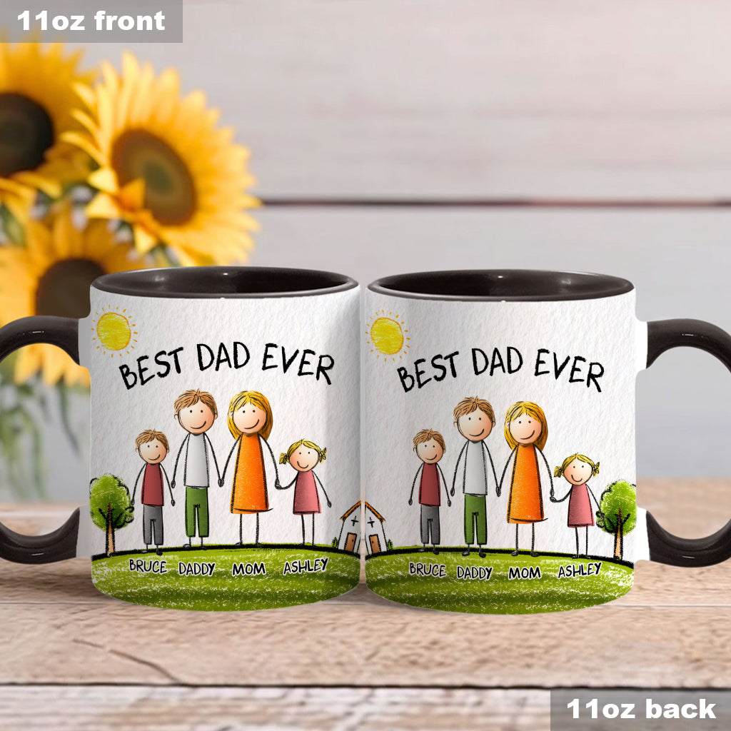 Best Dad Ever - Personalized Father Accent Mug