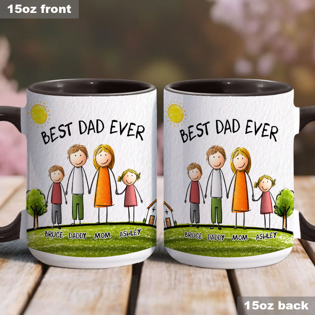 Best Dad Ever - Personalized Father Accent Mug