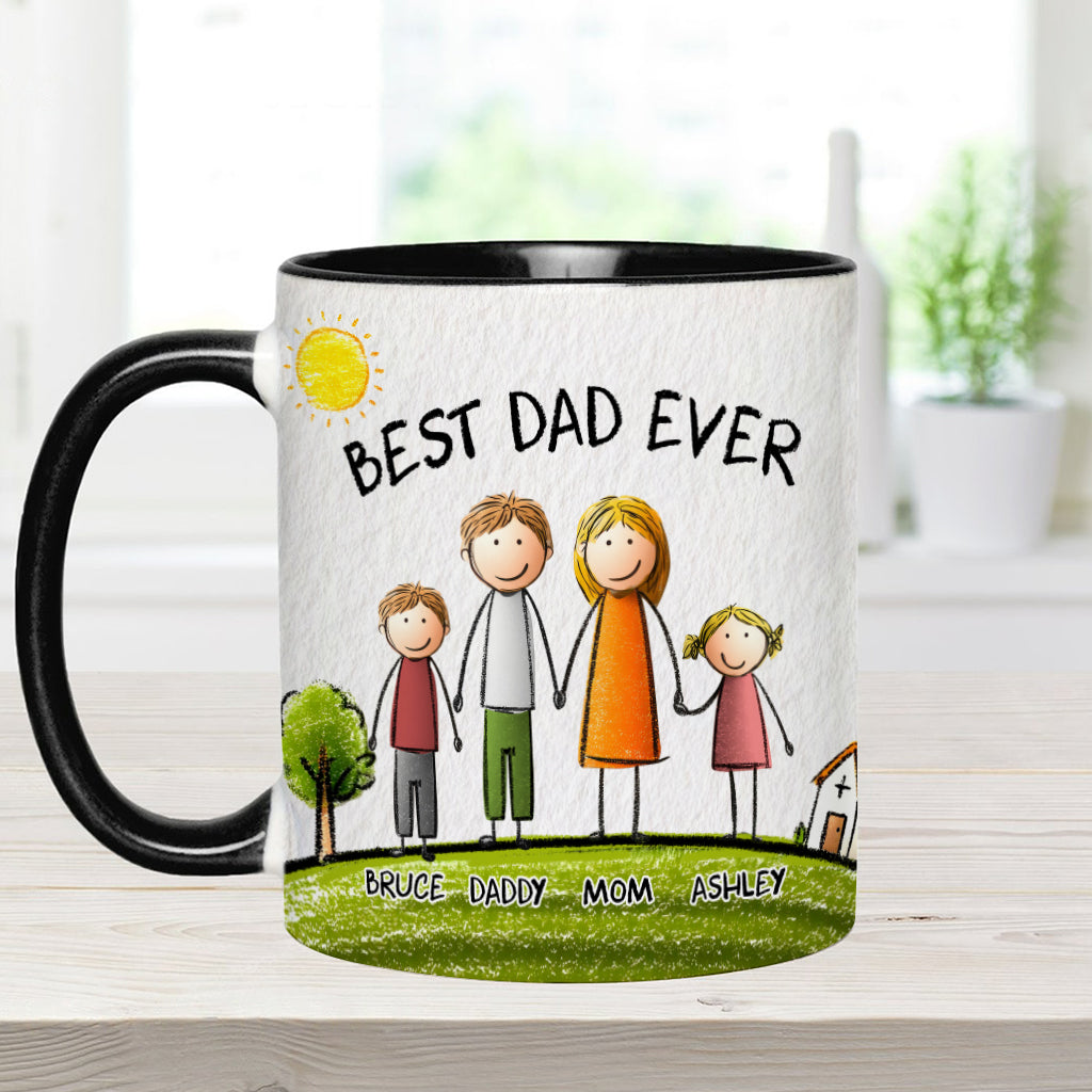 Best Dad Ever - Personalized Father Accent Mug