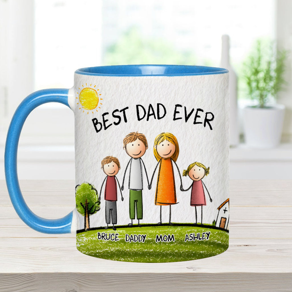 Best Dad Ever - Personalized Father Accent Mug