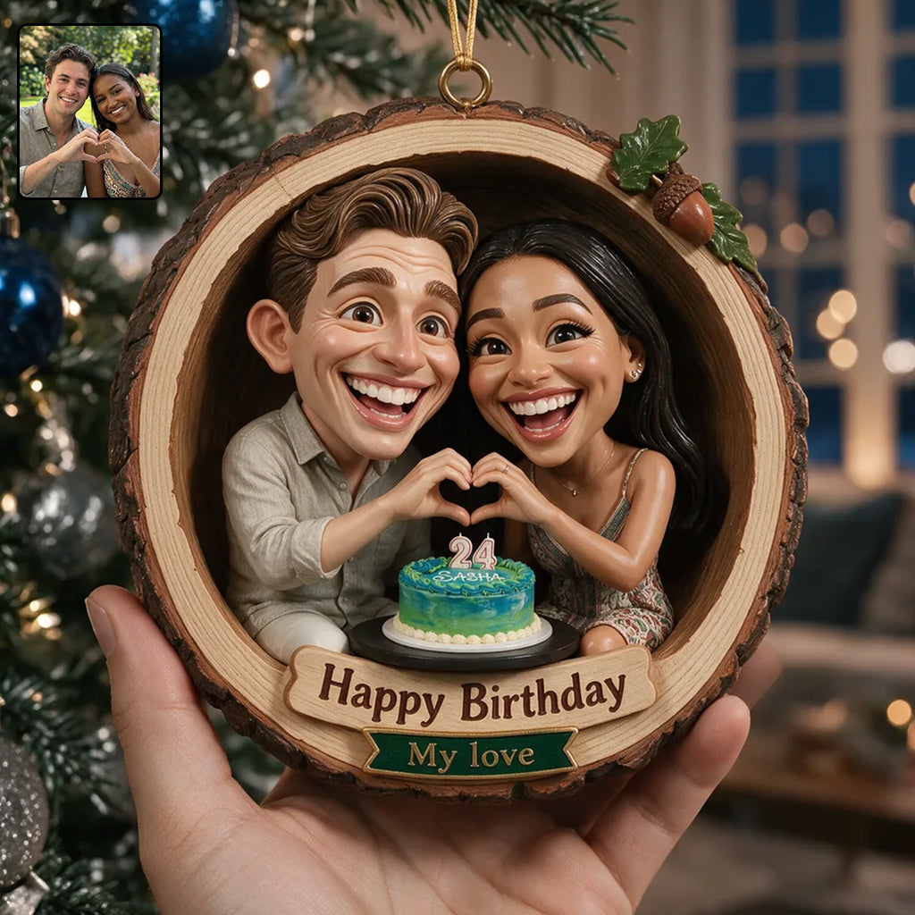 Geschenkidee für Paare, Weihnachtsdeko - Personalisierte Premium 3D Ornament