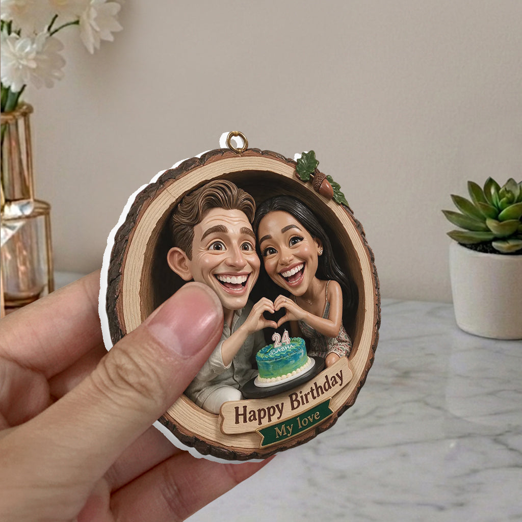 Geschenkidee für Paare, Weihnachtsdeko - Personalisierte Premium 3D Ornament