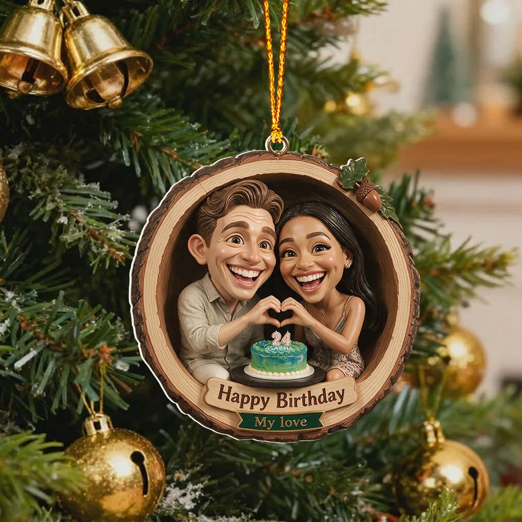 Geschenkidee für Paare, Weihnachtsdeko - Personalisierte Premium 3D Ornament