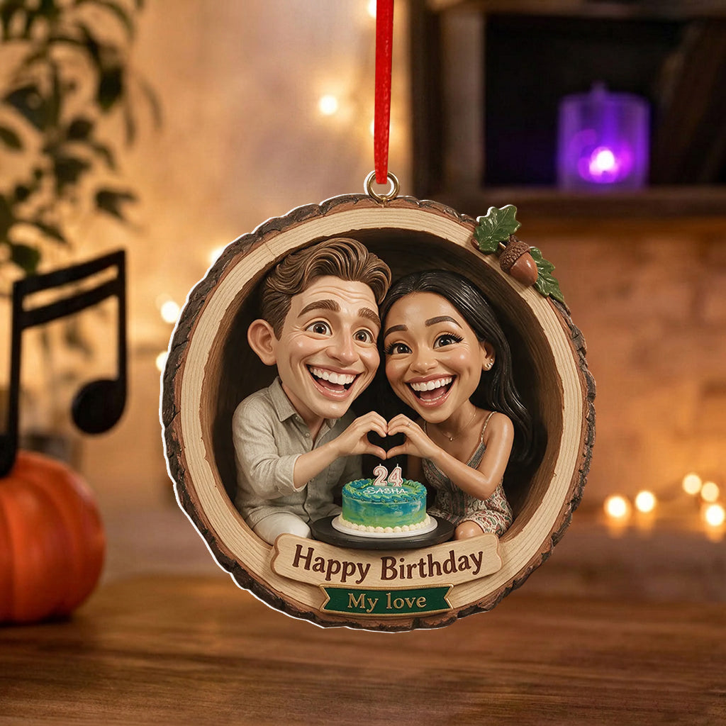 Geschenkidee für Paare, Weihnachtsdeko - Personalisierte Premium 3D Ornament