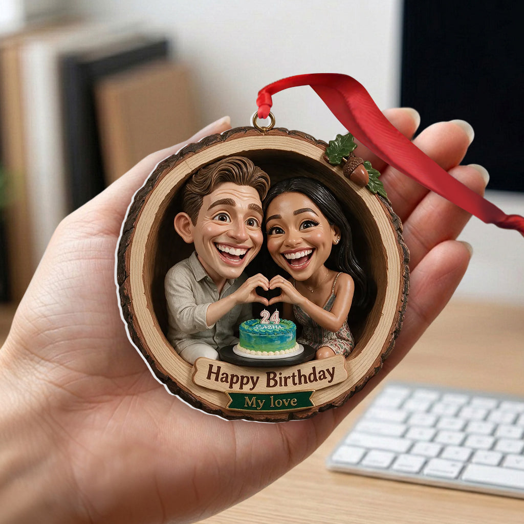Geschenkidee für Paare, Weihnachtsdeko - Personalisierte Premium 3D Ornament
