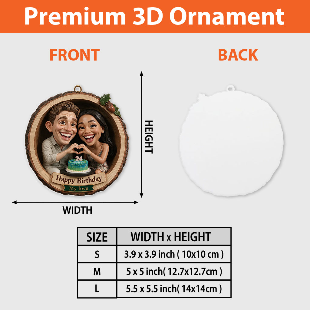 Geschenkidee für Paare, Weihnachtsdeko - Personalisierte Premium 3D Ornament